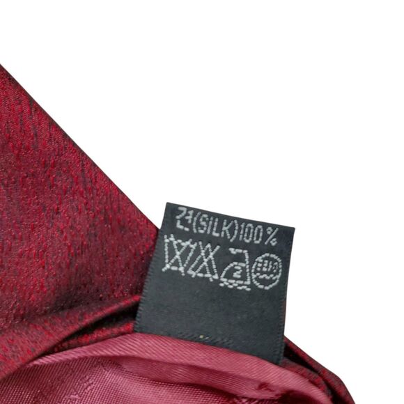 Balenciaga Paris Tie Mens Burgundy 100% Silk Narrow Luxury Designer Office Work - Picture 9 of 11